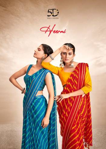 Heerni By 5D Designer Fancy Pure Chiffon Saree Collection
